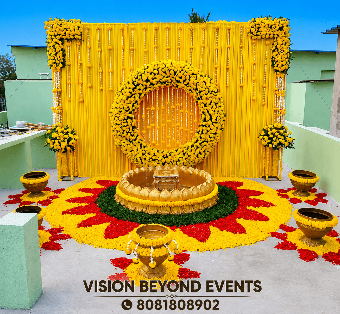 Vibrant Haldi Ceremony Setup